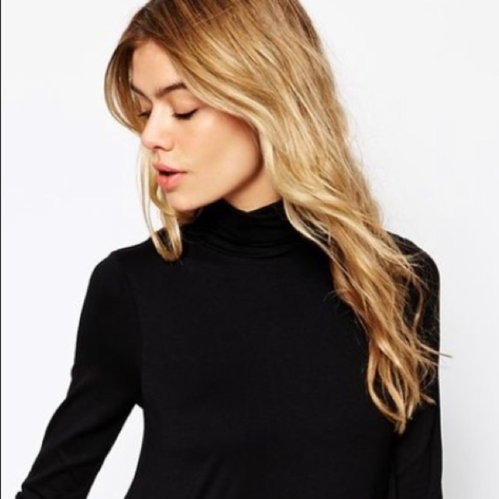 ASOS black mock neck/turtleneck slimming dress